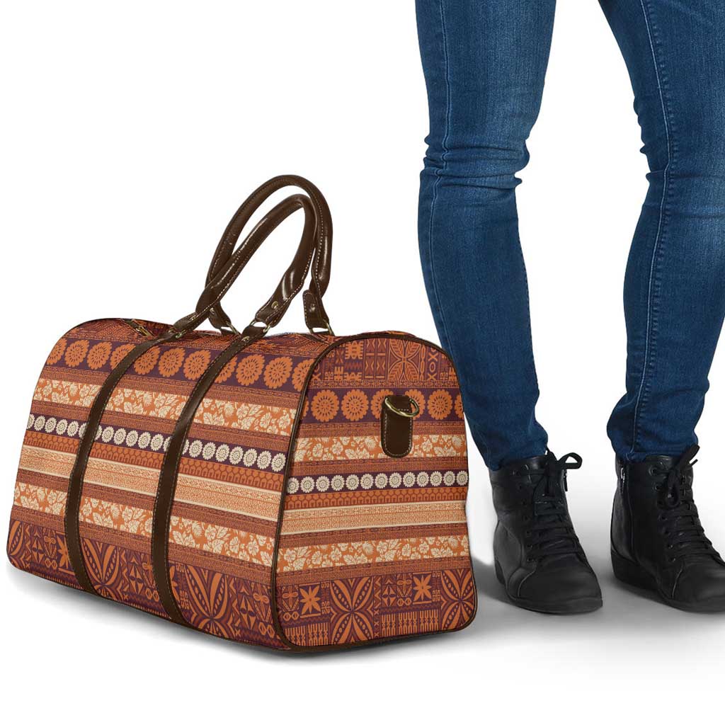 Fiji Marau na Kerisimasi Travel Bag Gold Tapa Masi Inspired Christmas LT9 - Polynesian Pride