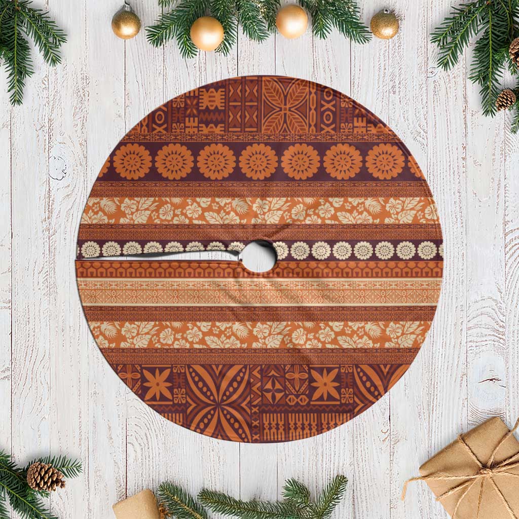 Fiji Marau na Kerisimasi Tree Skirt Gold Tapa Masi Inspired Christmas LT9 Casual Gold - Polynesian Pride