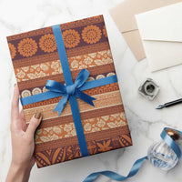 Fiji Marau na Kerisimasi Wrapping Paper Gold Tapa Masi Inspired Christmas LT9 - Polynesian Pride
