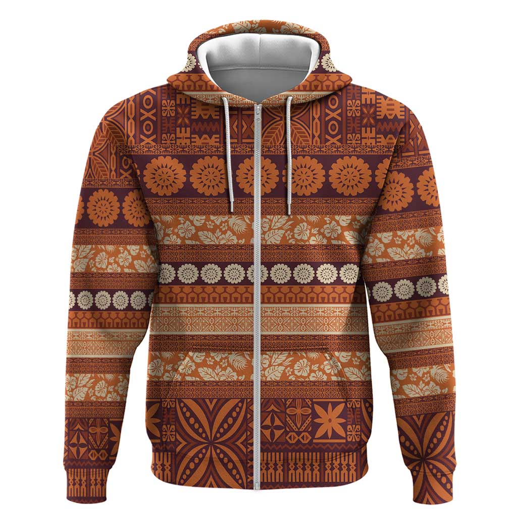 Fiji Marau na Kerisimasi Zip Hoodie Gold Tapa Masi Inspired Christmas LT9 Zip Hoodie Gold - Polynesian Pride