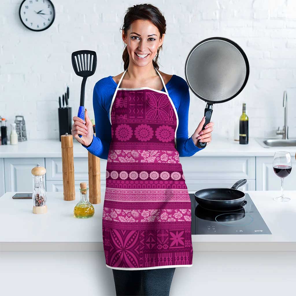 Fiji Marau na Kerisimasi Apron Pink Tapa Masi Inspired Christmas - Polynesian Pride