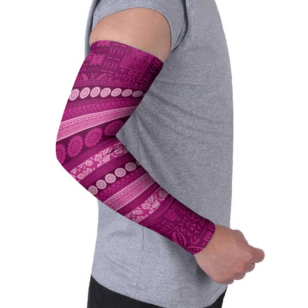 Fiji Marau na Kerisimasi Arm Sleeves Pink Tapa Masi Inspired Christmas LT9 - Polynesian Pride