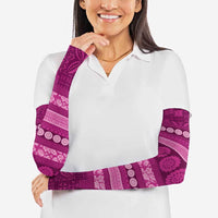 Fiji Marau na Kerisimasi Arm Sleeves Pink Tapa Masi Inspired Christmas LT9 - Polynesian Pride