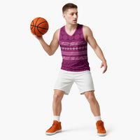 Fiji Marau na Kerisimasi Basketball Jersey Pink Tapa Masi Inspired Christmas - Polynesian Pride