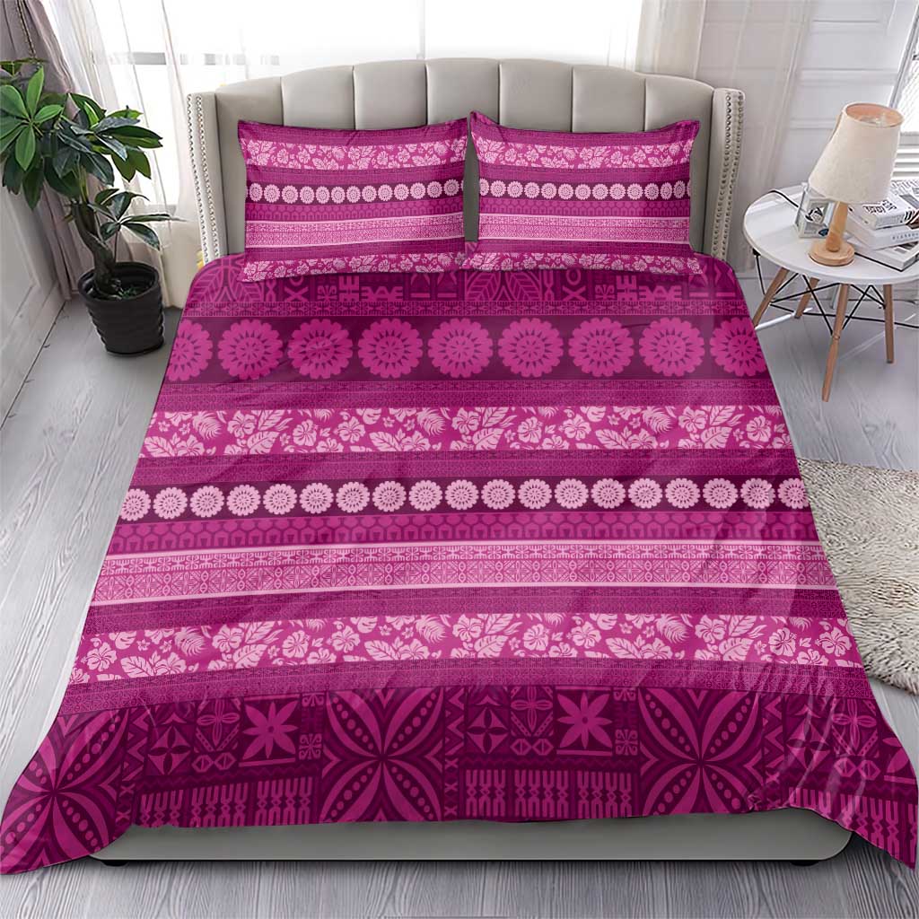Fiji Marau na Kerisimasi Bedding Set Pink Tapa Masi Inspired Christmas - Polynesian Pride