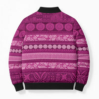 Fiji Marau na Kerisimasi Bomber Puffer Jacket Pink Tapa Masi Inspired Christmas LT9 - Polynesian Pride