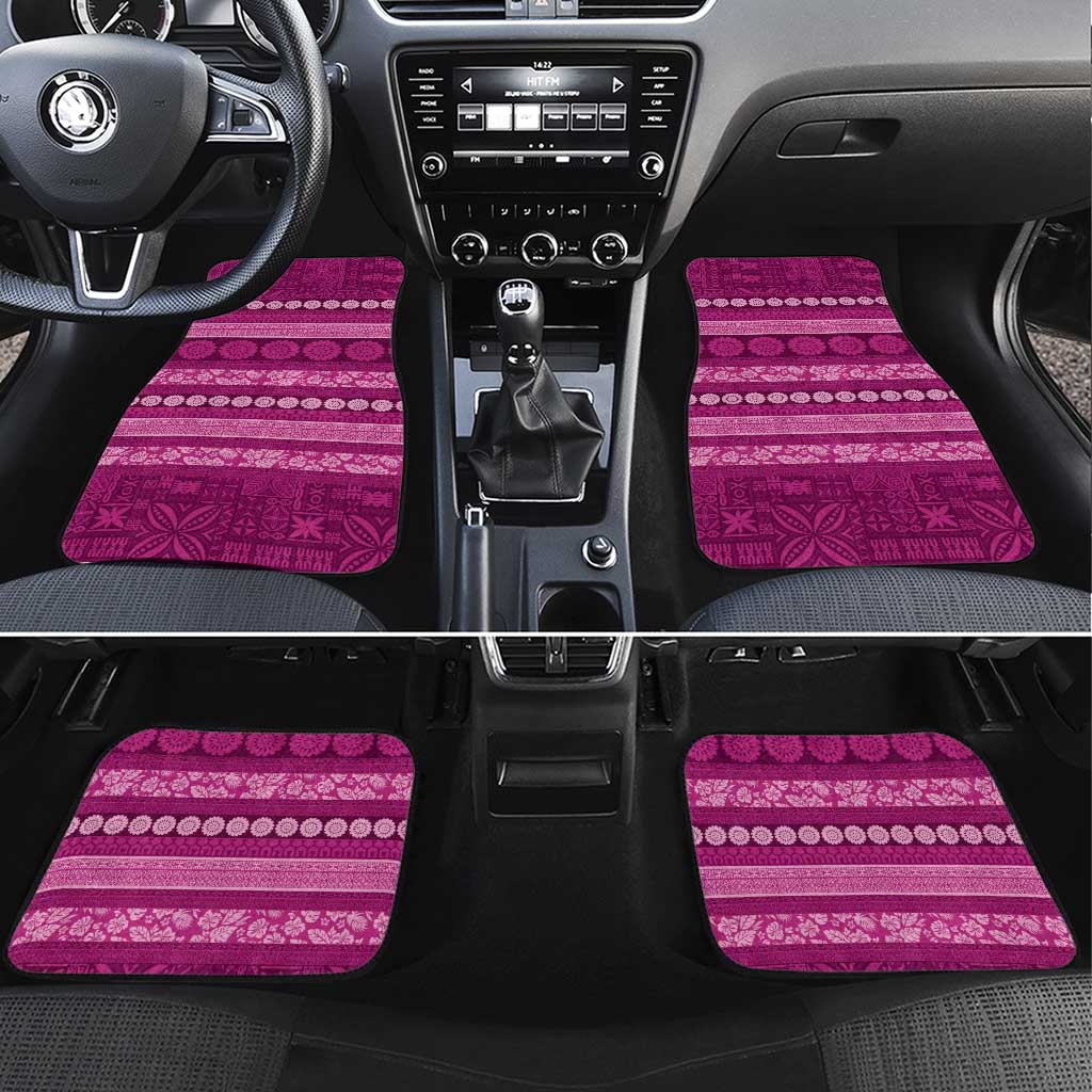 Fiji Marau na Kerisimasi Car Mats Pink Tapa Masi Inspired Christmas LT9 Set 4pcs Pink - Polynesian Pride