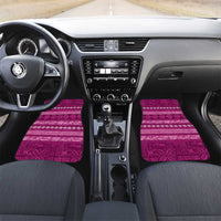 Fiji Marau na Kerisimasi Car Mats Pink Tapa Masi Inspired Christmas LT9 Set 2pcs - Front Pink - Polynesian Pride