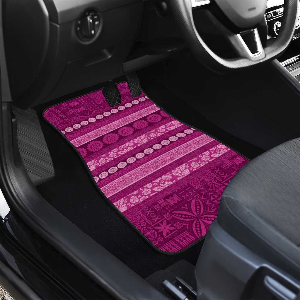 Fiji Marau na Kerisimasi Car Mats Pink Tapa Masi Inspired Christmas LT9 - Polynesian Pride