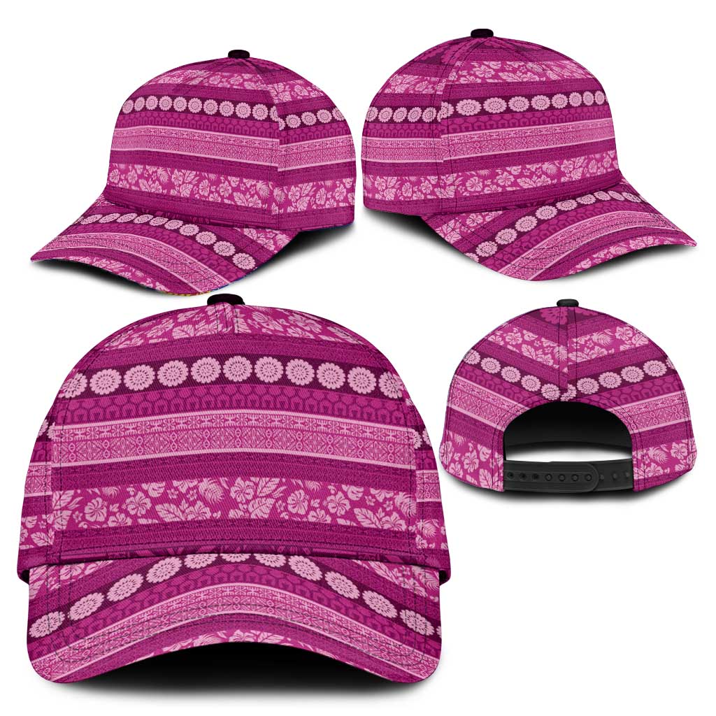 Fiji Marau na Kerisimasi Classic Cap Pink Tapa Masi Inspired Christmas - Polynesian Pride
