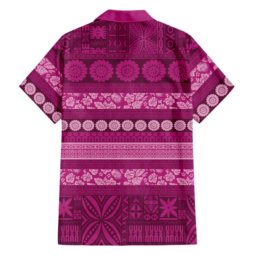 Fiji Marau na Kerisimasi Family Matching Puletasi and Hawaiian Shirt Pink Tapa Masi Inspired Christmas - Polynesian Pride