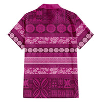 Fiji Marau na Kerisimasi Family Matching Puletasi and Hawaiian Shirt Pink Tapa Masi Inspired Christmas - Polynesian Pride