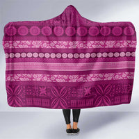 Fiji Marau na Kerisimasi Hooded Blanket Pink Tapa Masi Inspired Christmas LT9 One Size Pink - Polynesian Pride