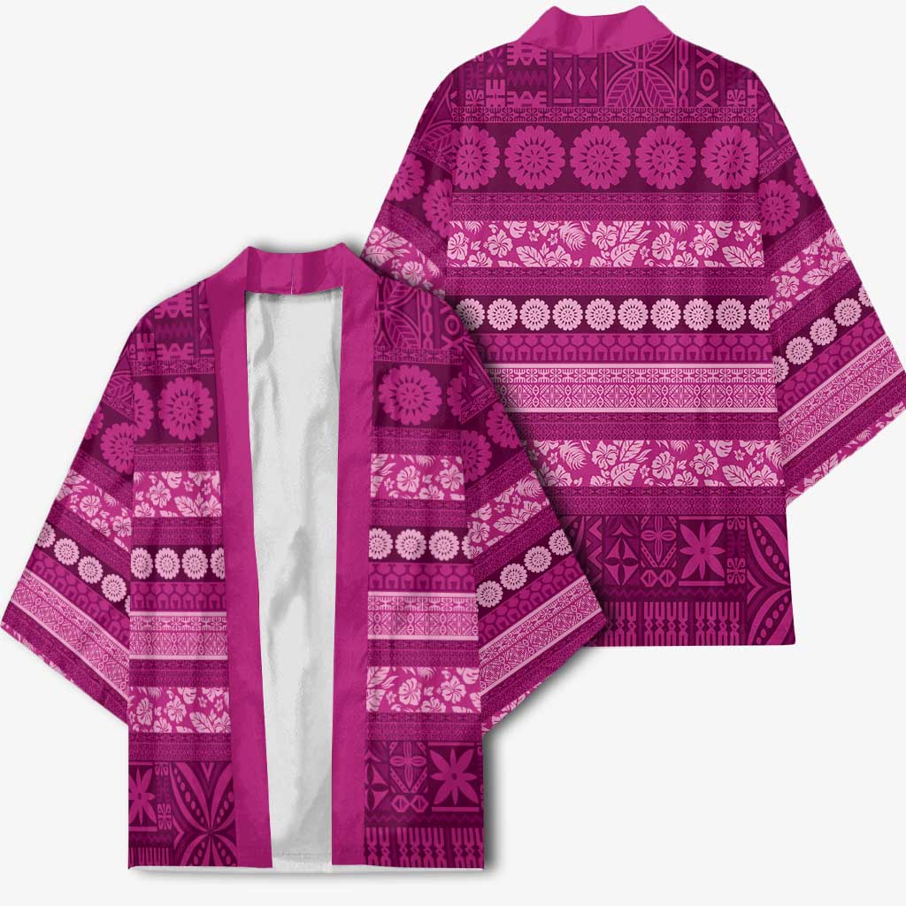 Fiji Marau na Kerisimasi Kimono Pink Tapa Masi Inspired Christmas - Polynesian Pride