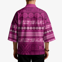 Fiji Marau na Kerisimasi Kimono Pink Tapa Masi Inspired Christmas - Polynesian Pride
