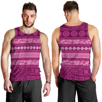 Fiji Marau na Kerisimasi Men Tank Top Pink Tapa Masi Inspired Christmas LT9 - Polynesian Pride