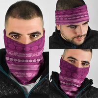 Fiji Marau na Kerisimasi Neck Gaiter Pink Tapa Masi Inspired Christmas - Polynesian Pride