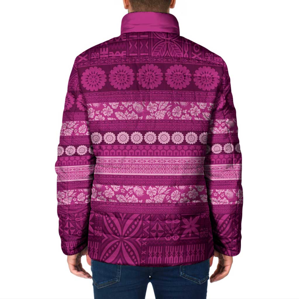 Fiji Marau na Kerisimasi Padded Jacket Pink Tapa Masi Inspired Christmas LT9 - Polynesian Pride