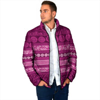 Fiji Marau na Kerisimasi Padded Jacket Pink Tapa Masi Inspired Christmas LT9 - Polynesian Pride