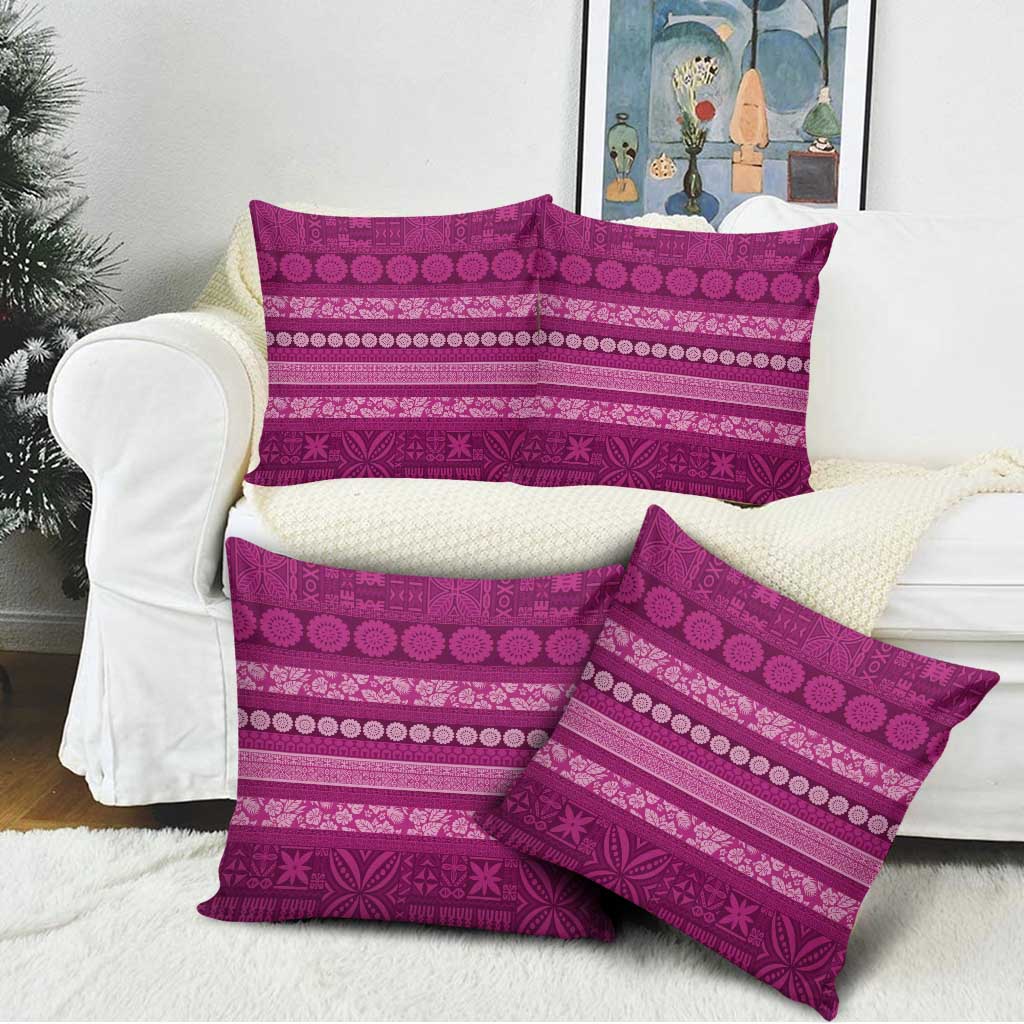 Fiji Marau na Kerisimasi Pillow Cover Pink Tapa Masi Inspired Christmas - Polynesian Pride