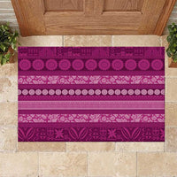 Fiji Marau na Kerisimasi Rubber Doormat Pink Tapa Masi Inspired Christmas LT9 Pink - Polynesian Pride