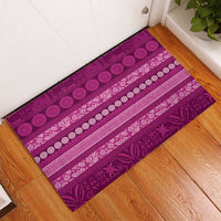 Fiji Marau na Kerisimasi Rubber Doormat Pink Tapa Masi Inspired Christmas LT9 - Polynesian Pride