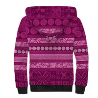 Fiji Marau na Kerisimasi Sherpa Hoodie Pink Tapa Masi Inspired Christmas - Polynesian Pride