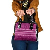 Fiji Marau na Kerisimasi Shoulder Handbag Pink Tapa Masi Inspired Christmas LT9 One Size Pink - Polynesian Pride