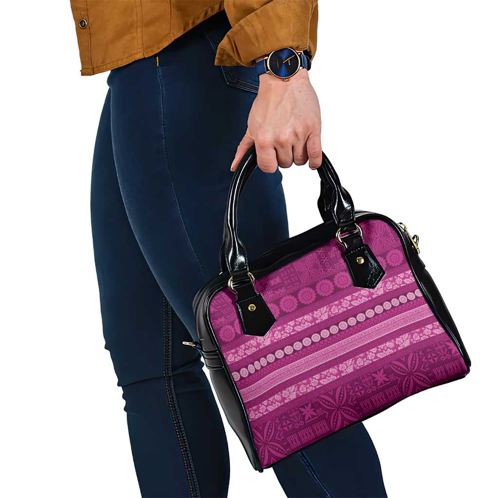 Fiji Marau na Kerisimasi Shoulder Handbag Pink Tapa Masi Inspired Christmas LT9 - Polynesian Pride