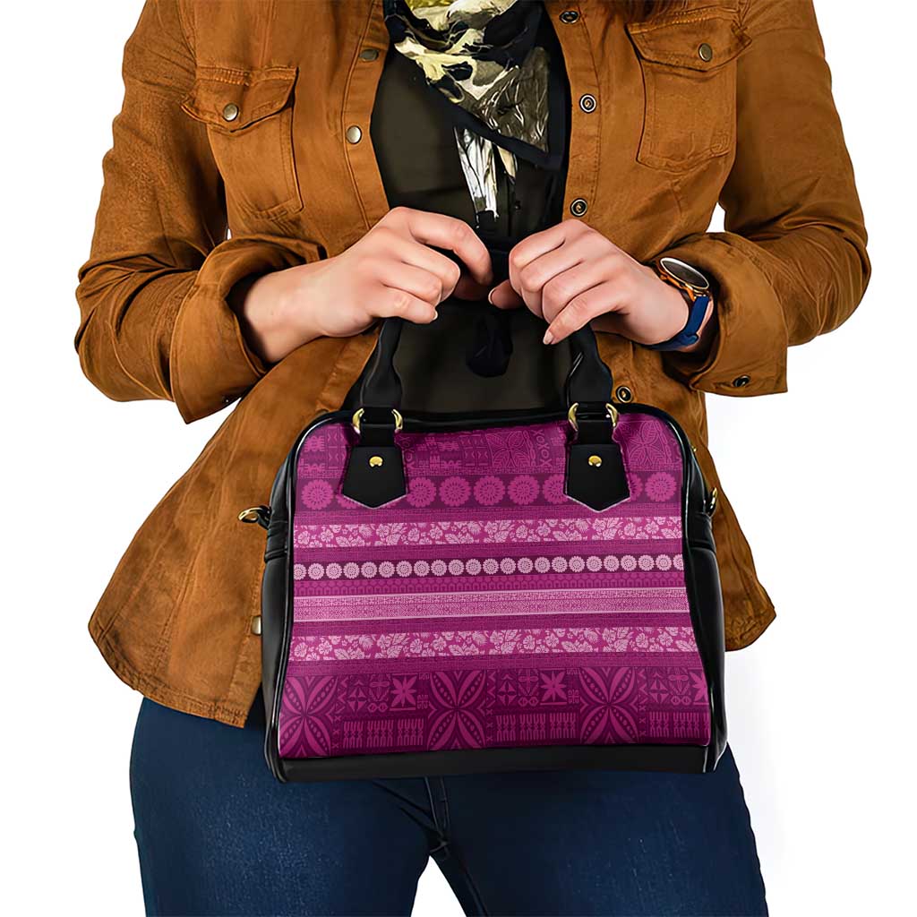 Fiji Marau na Kerisimasi Shoulder Handbag Pink Tapa Masi Inspired Christmas LT9 - Polynesian Pride