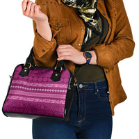 Fiji Marau na Kerisimasi Shoulder Handbag Pink Tapa Masi Inspired Christmas LT9 - Polynesian Pride