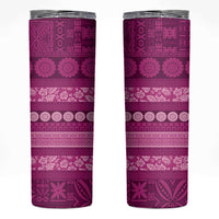 Fiji Marau na Kerisimasi Skinny Tumbler Pink Tapa Masi Inspired Christmas - Polynesian Pride