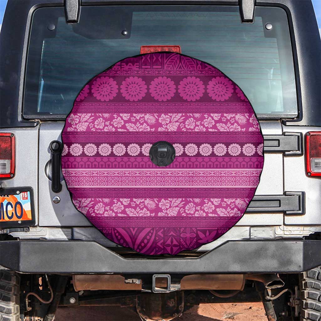 Fiji Marau na Kerisimasi Spare Tire Cover Pink Tapa Masi Inspired Christmas - Polynesian Pride