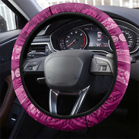 Fiji Marau na Kerisimasi Steering Wheel Cover Pink Tapa Masi Inspired Christmas LT9 - Polynesian Pride
