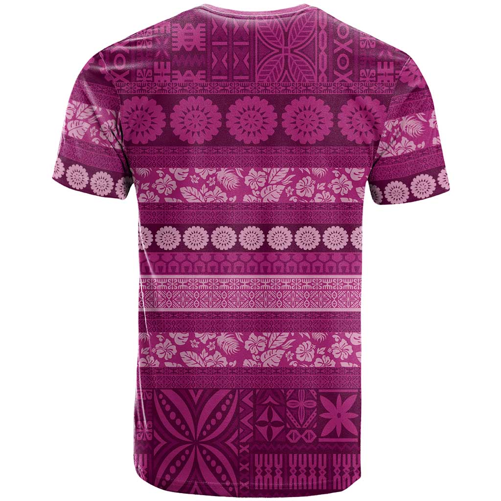 Fiji Marau na Kerisimasi T Shirt Pink Tapa Masi Inspired Christmas - Polynesian Pride