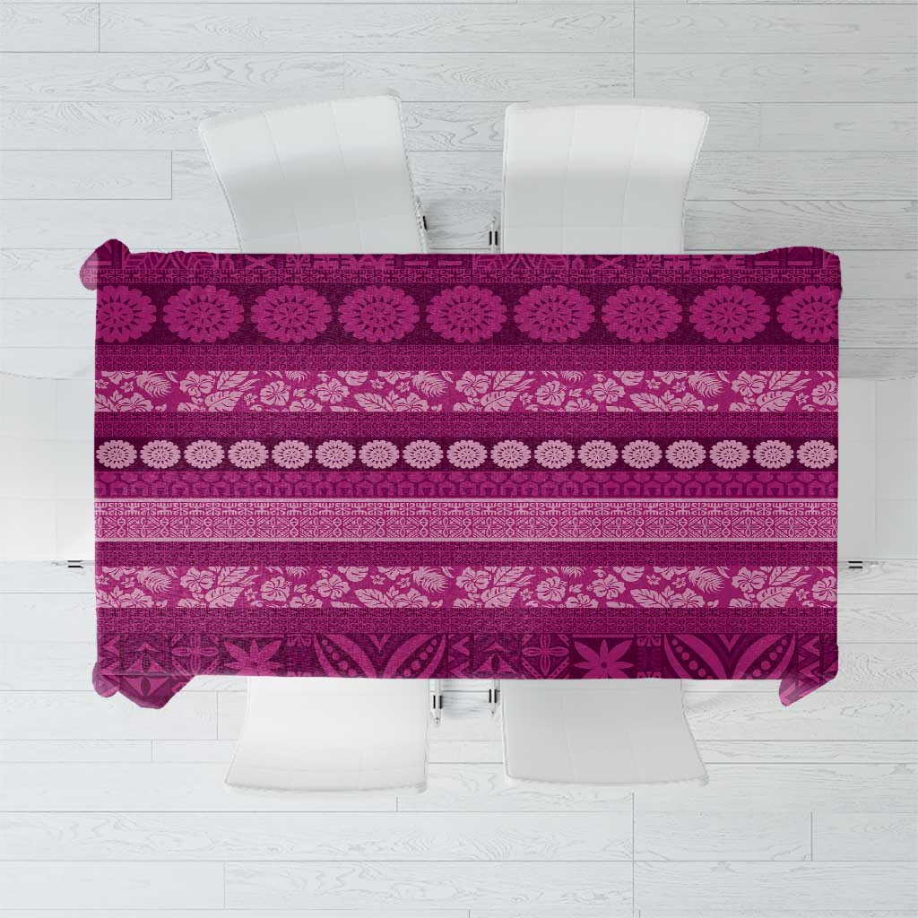 Fiji Marau na Kerisimasi Tablecloth Pink Tapa Masi Inspired Christmas LT9 Pink - Polynesian Pride