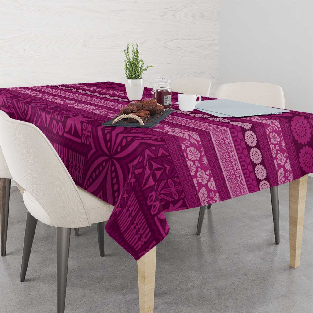 Fiji Marau na Kerisimasi Tablecloth Pink Tapa Masi Inspired Christmas LT9 - Polynesian Pride