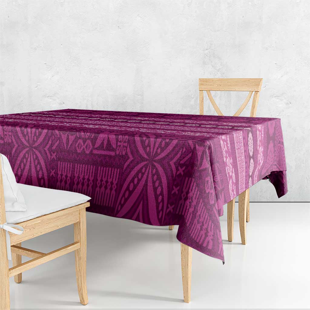 Fiji Marau na Kerisimasi Tablecloth Pink Tapa Masi Inspired Christmas LT9 - Polynesian Pride