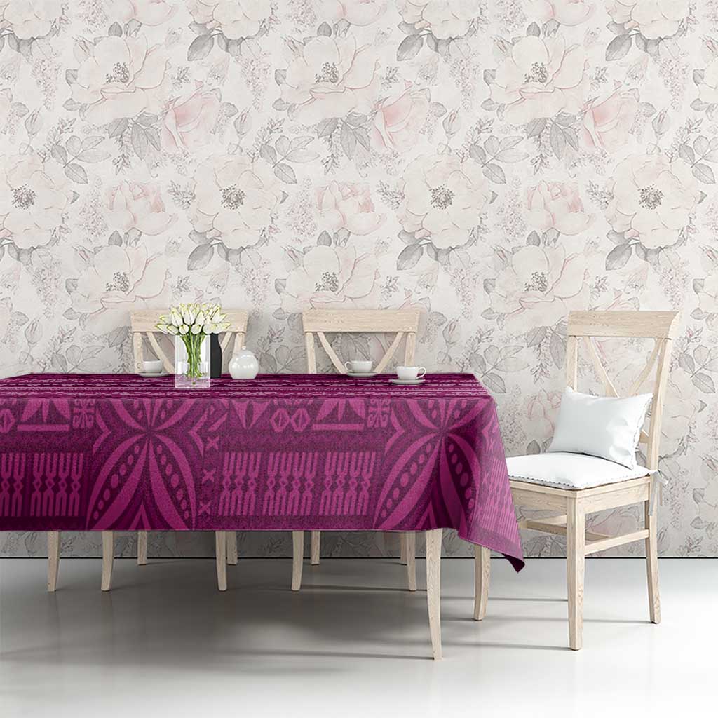 Fiji Marau na Kerisimasi Tablecloth Pink Tapa Masi Inspired Christmas LT9 - Polynesian Pride