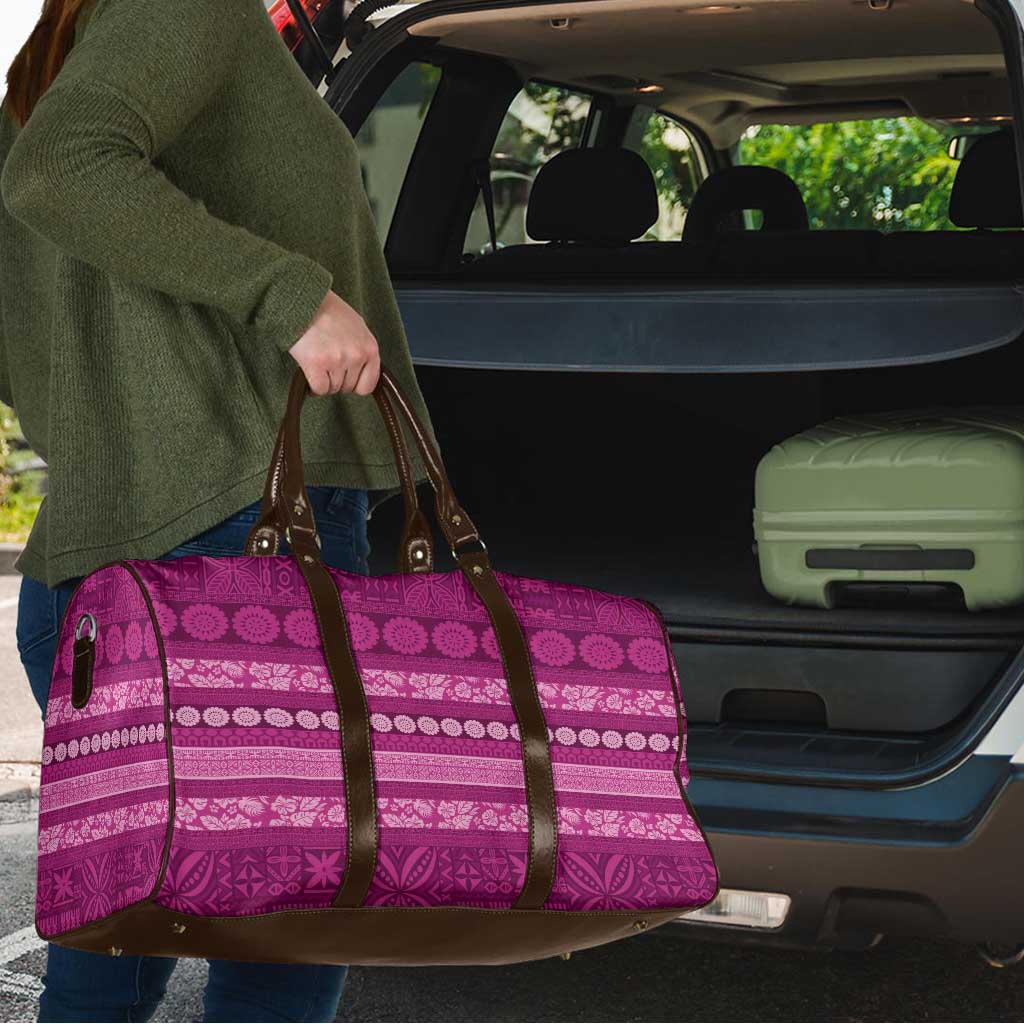Fiji Marau na Kerisimasi Travel Bag Pink Tapa Masi Inspired Christmas LT9 - Polynesian Pride
