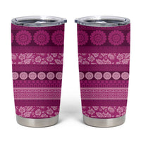 Fiji Marau na Kerisimasi Tumbler Cup Pink Tapa Masi Inspired Christmas - Polynesian Pride