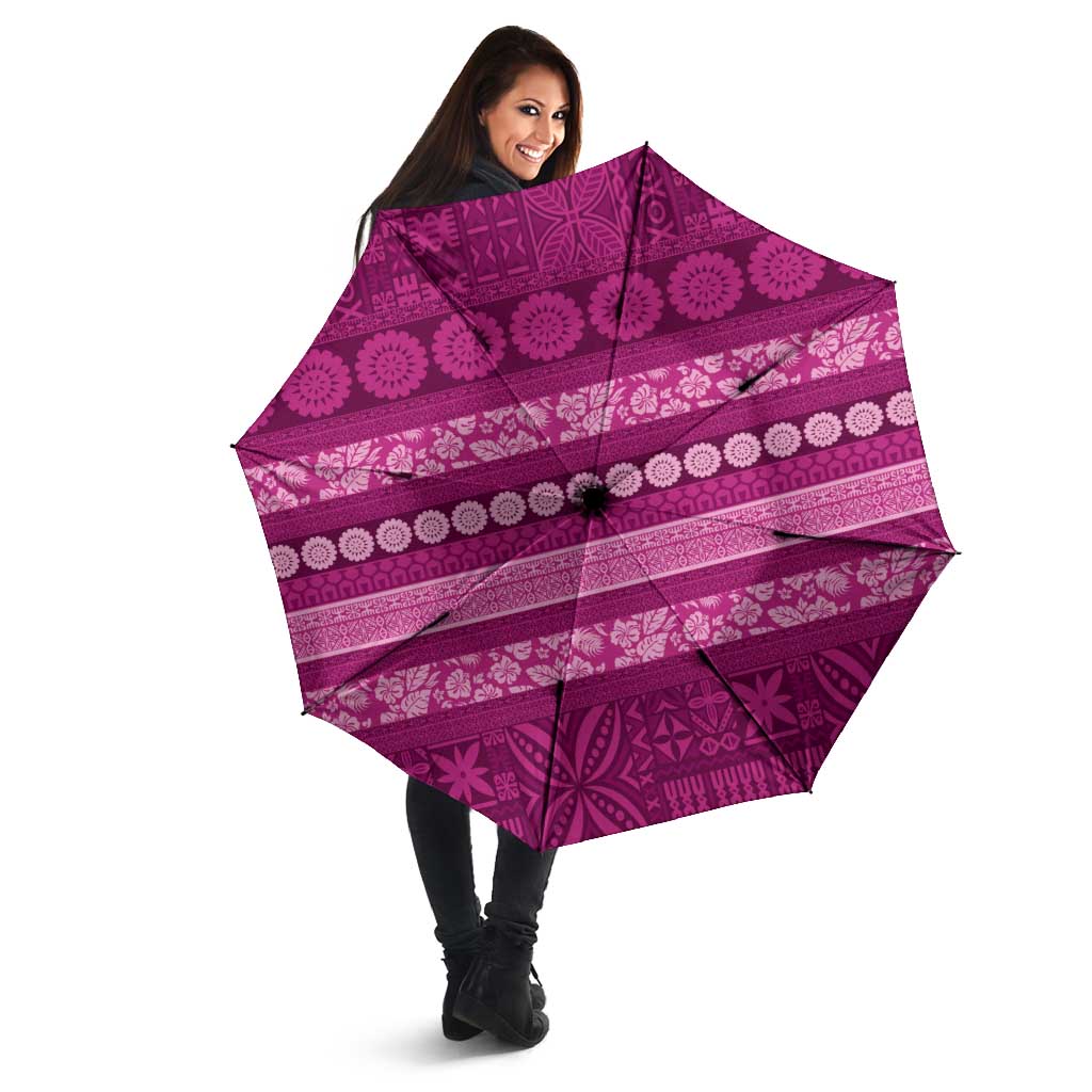Fiji Marau na Kerisimasi Umbrella Pink Tapa Masi Inspired Christmas - Polynesian Pride