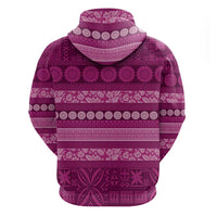 Fiji Marau na Kerisimasi Zip Hoodie Pink Tapa Masi Inspired Christmas LT9 - Polynesian Pride