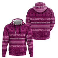 Fiji Marau na Kerisimasi Zip Hoodie Pink Tapa Masi Inspired Christmas LT9 - Polynesian Pride