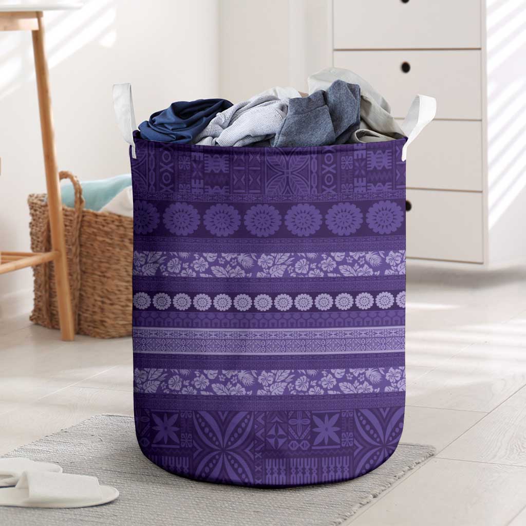 Fiji Marau na Kerisimasi Laundry Basket Purple Tapa Masi Inspired Christmas LT9 Purple - Polynesian Pride