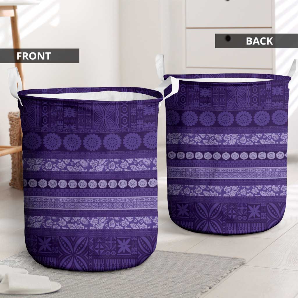 Fiji Marau na Kerisimasi Laundry Basket Purple Tapa Masi Inspired Christmas LT9 - Polynesian Pride