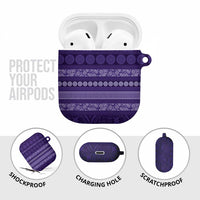 Fiji Marau na Kerisimasi AirPods Case Purple Tapa Masi Inspired Christmas LT9 - Polynesian Pride