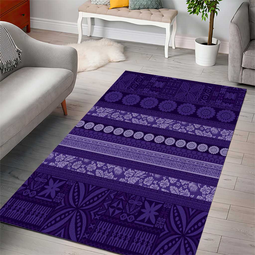 Fiji Marau na Kerisimasi Area Rug Purple Tapa Masi Inspired Christmas - Polynesian Pride