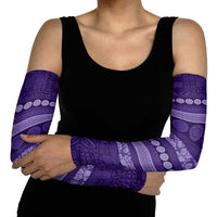 Fiji Marau na Kerisimasi Arm Sleeves Purple Tapa Masi Inspired Christmas LT9 - Polynesian Pride