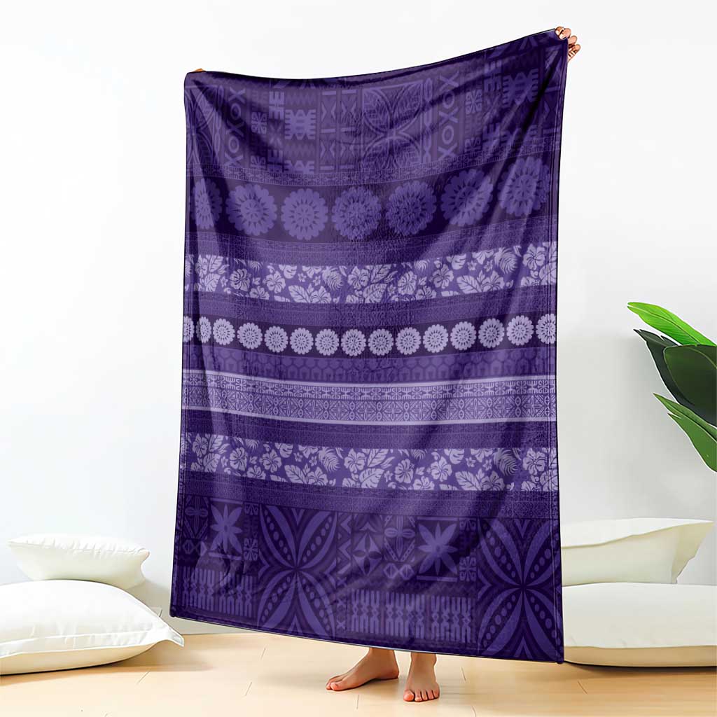 Fiji Marau na Kerisimasi Blanket Purple Tapa Masi Inspired Christmas - Polynesian Pride